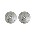 1970 - 1978 Camaro Drilled and Slotted Front Disc Brake Rotors, Pair