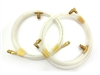 1967 - 1969 Camaro Convertible Power Top Hoses with Brass Fittings, Correct White, Pair