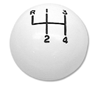 1967 - 1968 Shifter Knob Ball, White 4 Speed, 5/16 Inch Thread