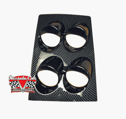 1968 - 1969 Camaro Console Gauge Cover Housing For 2-1/16 Inch Round Aftermarket Custom Gauges, Carbon Fiber