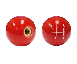 Shifter Knob Ball, Red 4 Speed, 3/8 Inch Coarse Thread