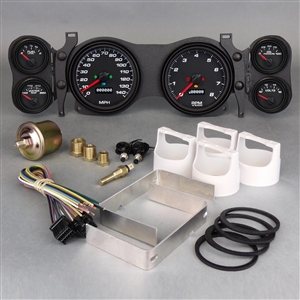 1970 - 1978 Dash Instrument Cluster Gauges Set, Black (NVU): Speedometer, Tachometer, Oil Pressure, Water Temp, Voltmeter and Fuel