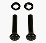 1968 Camaro Dash Air Vent Pull Knobs and Ferrules Set: 2 Black Knobs and 2 Black Ferrules