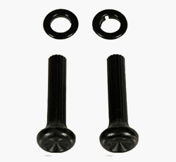 1968 Camaro Dash Air Vent Pull Knobs and Ferrules Set: 2 Black Knobs and 2 Black Ferrules