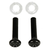 1968 Camaro Dash Air Vent Pull Knobs and Ferrules Set: 2 Black Knobs and 2 Clear Ferrules