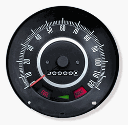 1967 Camaro Dash Instrument Cluster Gauge, SPEEDOMETER Without Speed Warning, 6480794