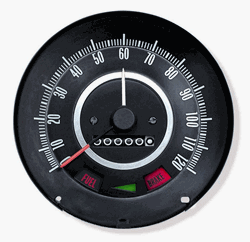 1967 Camaro Dash Instrument Cluster Gauge, SPEEDOMETER With Speed Warning, Standard, 6480796