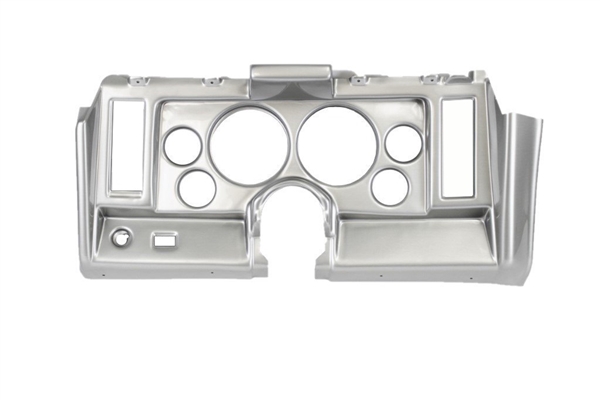 1969 Custom Silver Brushed Aluminum Dash Instrument Cluster Housing with AutoMeter Gauges, Choice of Gauge Style