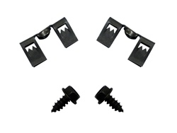 Image of 1969 Camaro Dash Gauge Lens Mounting Clips with Screws, Center Lower Side, Fuel/Gas or Clock