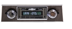 1967 - 1968 USA-630 Camaro Radio with AM/FM Stereo, USB, CD Control, Auxiliary Input, with Walnut Woodgrain Bezel