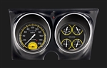 1967 - 1968 Dash Instrument Cluster Housing with Gauges (Autocross Series), Yellow, Custom OE Style
