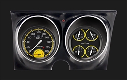 1967 - 1968 Dash Instrument Cluster Housing with Gauges (Autocross Series), Yellow, Custom OE Style