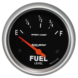 1967 - 1997 Fuel Gauge (Auto Meter Sport Comp), Dash, 0 Ohms / 90 Ohms, 2 5/8 Inch, Analog, Electrical, Each