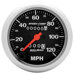 Speedometer Gauge (Auto Meter Sport Comp), Dash, 0-120 mph, 3 3/8 in., Analog, Mechanical, Each