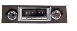 1967 - 1968 USA-740 Camaro Radio with Bluetooth, AM/FM Stereo, USB, CD Control, Auxiliary Input, with Walnut Woodgrain Bezel