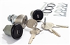 1978 - 1981 Camaro Custom BLACK Door Lock Set and Trunk Lock with GM Oval Head Style Keys, Medium Door Cylinders