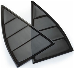 2010 - 2015 Camaro Black Tinted Quarter Window Louvers, Pair