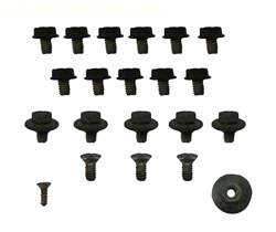 1967 Camaro Inner Door Tracks, Mechanism, Stops and Latch Hardware Bolt Set