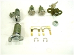 1970 - 1973 Camaro Complete Locks Set, LONG DOOR CYLINDERS with GM Square Head Keys