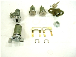 1970 - 1973 Camaro Complete Locks Set, LONG DOOR CYLINDERS with GM Square Head Keys