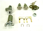 1970 - 1973 Camaro Complete Locks Set, SHORT DOOR CYLINDERS with GM Square Head Keys