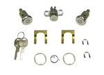 1970 - 1973 Camaro Doors and Trunk Locks Set with Short Cylinders, GM Round Headed Keys