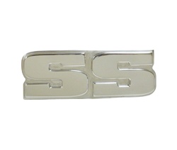 1969 Rear Panel Emblem, Super Sport "SS" Logo Badge, Custom Billet, Natural / Raw Finish