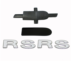 2010 - 2013 Emblems Set for Grille and Rear Panel, Rally Sport "RS" Logo Badges, Includes Grille Insert Filler, White and Chrome