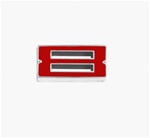 Custom Emblem, Individual Number # 8,  Red and Chrome