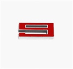 Custom Emblem, Individual Number # 9,  Red and Chrome