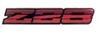 1985 - 1987 Camaro Rocker Panel Emblem, Z28 Logo, Dark Red, 20544122