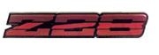 1985 - 1987 Camaro Rocker Panel Emblem, Z28 Logo, Dark Red, 20544122