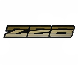 1985 - 1987 Camaro Rocker Panel Emblem, Z28 Logo, Dark Gold, 20554149