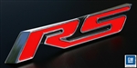 2010 - 2013 Rear Panel Emblem RS, Billet Aluminum, Red with Polished Trim