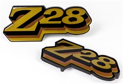 1978 Grille and Fuel Door Emblems, "Z28" Logo, DARK GOLD
