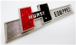 Hurst Equipped Emblem Badge, Die Cast Zinc Chrome Plated with Studs