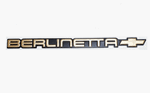 1985 - 1986 Rear Panel Emblem, "Berlinetta" with Bow Tie Logo, Gold and Black