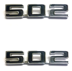 502 Custom Front Fender Emblems, Black Inner, Pair