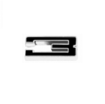 Custom Emblem, Individual Number # 3, Black and Chrome