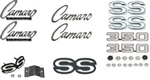 1969 Camaro SS Emblems Set for 350 Engines, Standard Grille