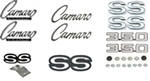 1969 Camaro SS Emblems Set for 350 Engines with Rally Sport Grille