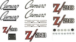 1969 Camaro Z/28 Emblems Set for Standard Grille with 302 Cowl Hood Emblems