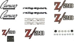 1969 Camaro Z/28 Emblems Set for Rally Sport Grille with 302 Cowl Hood Emblems
