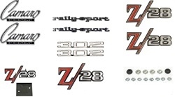 1969 Camaro Z/28 Emblems Set for Rally Sport Grille with 302 Cowl Hood Emblems