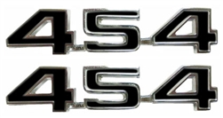 Engine Size Emblems, "454", Custom, Black - Pair