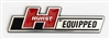 Hurst Equipped Emblem, Hard Plastic Chromed with Peel and Stick Backing, Small