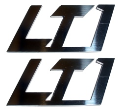 1993 - 1997 Emblems, "LT1" Logo, Stainless Steel or Color of Choice (Plastic), 2.5 Inches x 1.25 Inches, Pair