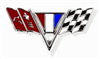 1967 Camaro Front Fender V Flag Emblem, Each