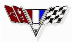 1967 Camaro Front Fender V Flag Emblem, Each