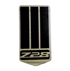 1993 - 2002 Camaro Custom Z28 Header Panel Emblem, 4th Gen Z28 Logo on Shield, Black on Stainless Steel